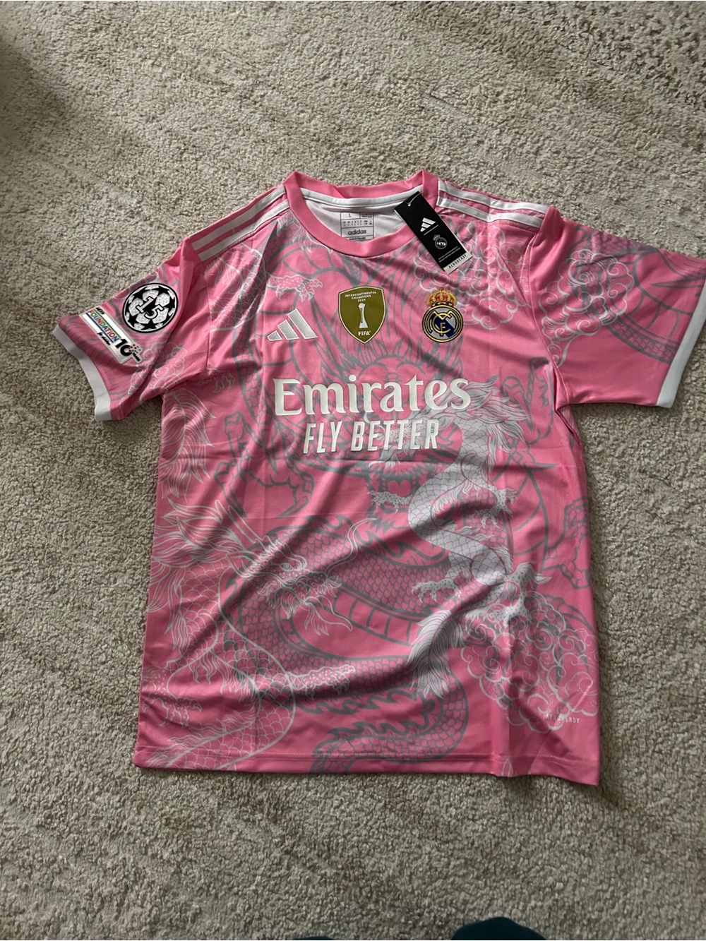 Adidas Real Madrid Pink Dragon Soccer Jersey Modrić Special Jersey
